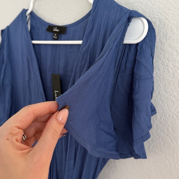 Lulus Heart of Marigold Denim Blue Wrap Maxi Dress - Picture 7 of 13